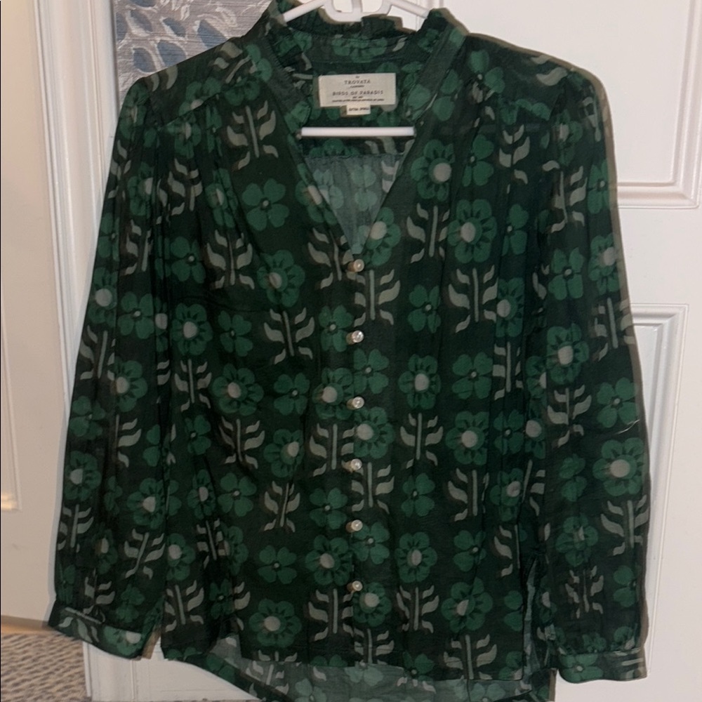Trovata Green Floral Blouse